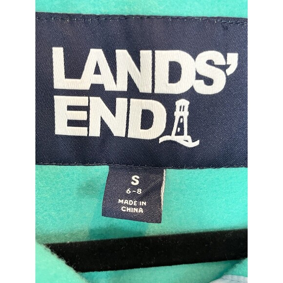 Lands End Fleece 1/4 Snap Henley Womens Size S 6-8 Long Sleeve Green Poc… - Picture 5 of 7